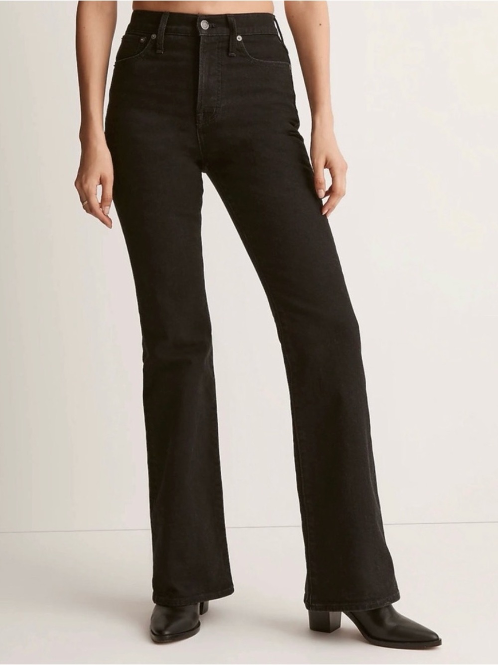 Madewell Perfect Vintage Flare High-Rise Black Jeans - Sherborn Wash